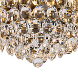 Coniston 15 Light Crystal Flush Ceiling Light - Antique Brass