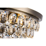 Coniston 15 Light Crystal Flush Ceiling Light - Antique Brass