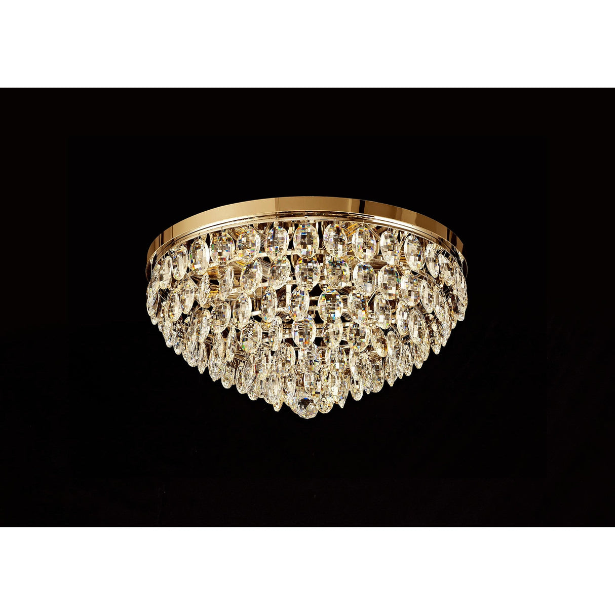 Coniston 15 Light Crystal Flush Ceiling Light - French Gold