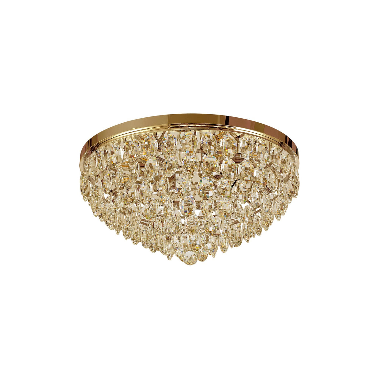 Coniston 15 Light Crystal Flush Ceiling Light - French Gold