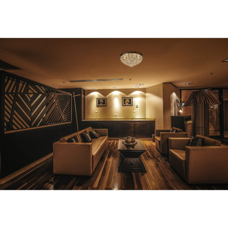 Coniston 15 Light Crystal Flush Ceiling Light - French Gold