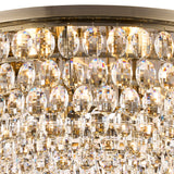 Coniston 3 Light Crystal Flush Ceiling Light - Antique Brass