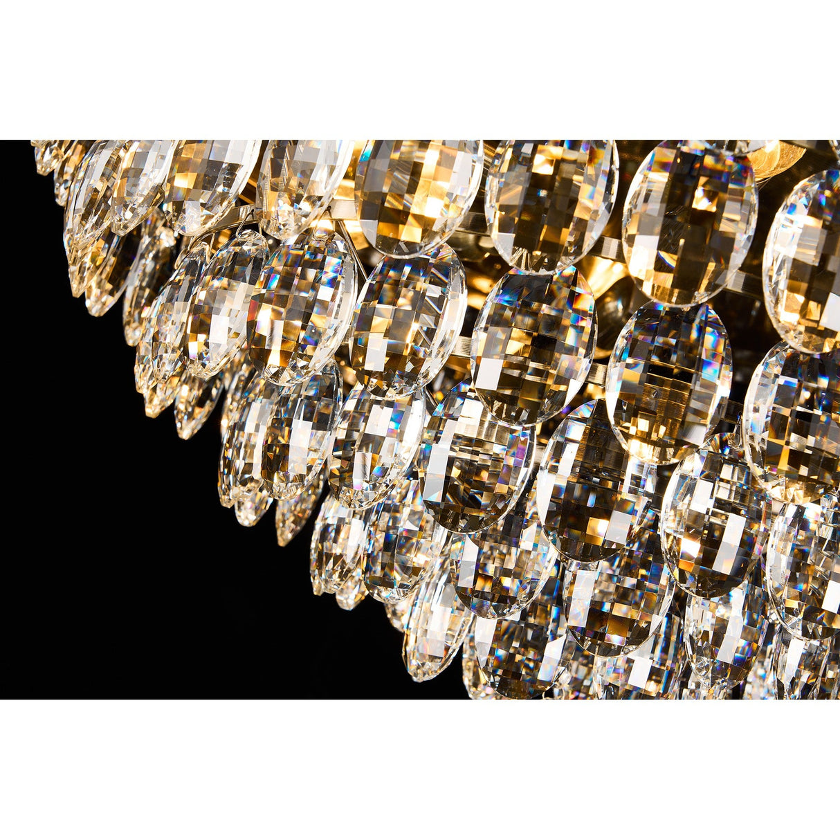 Coniston 3 Light Crystal Flush Ceiling Light - Antique Brass