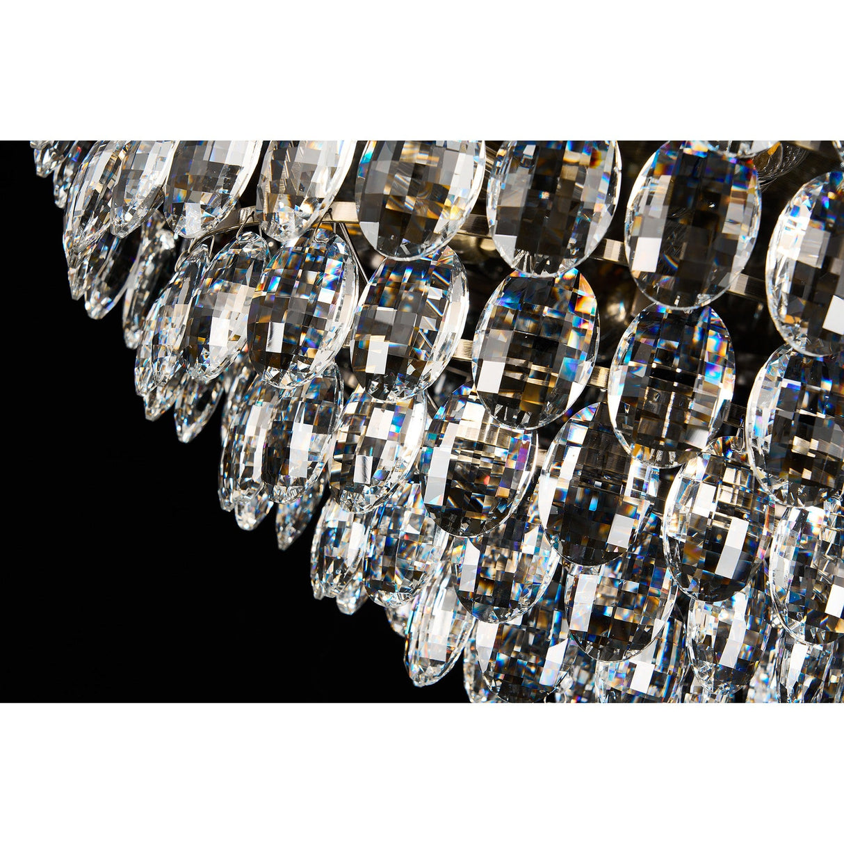 Coniston 3 Light Crystal Flush Ceiling Light - Antique Brass