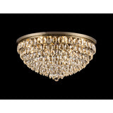 Coniston 3 Light Crystal Flush Ceiling Light - Antique Brass
