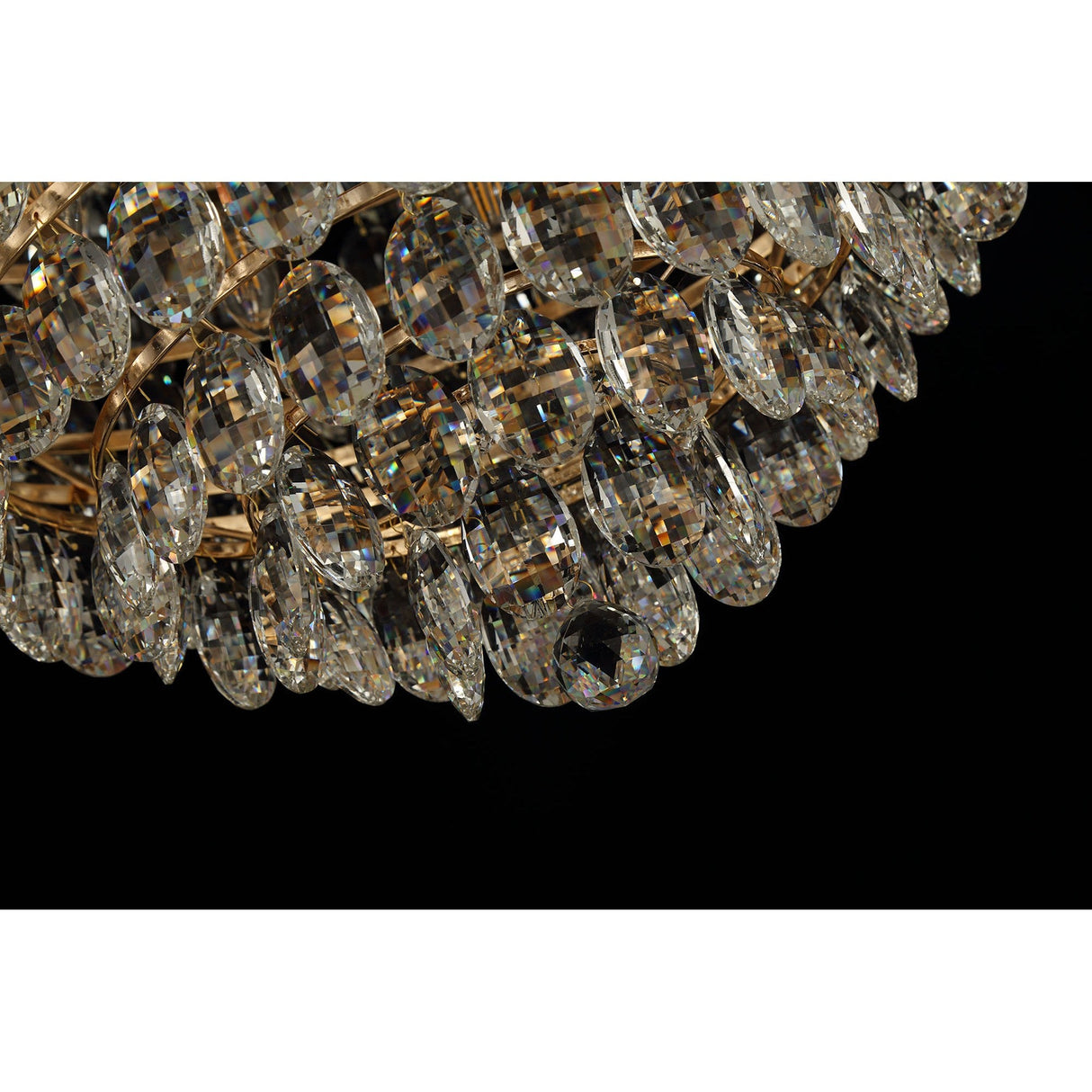 Coniston 3 Light Crystal Flush Ceiling Light - French Gold
