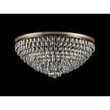 Coniston 6 Light Crystal Flush Ceiling Light - Antique Brass
