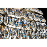 Coniston 6 Light Crystal Flush Ceiling Light - Antique Brass