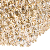 Coniston 6 Light Crystal Flush Ceiling Light - Antique Brass
