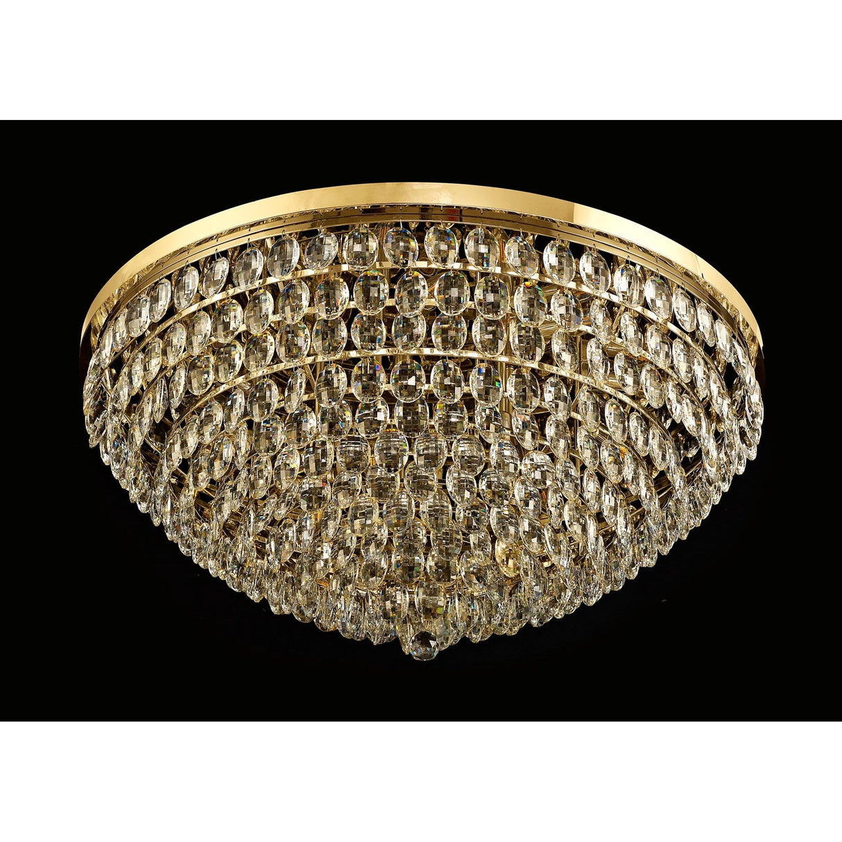 Coniston 6 Light Crystal Flush Ceiling Light - French Gold