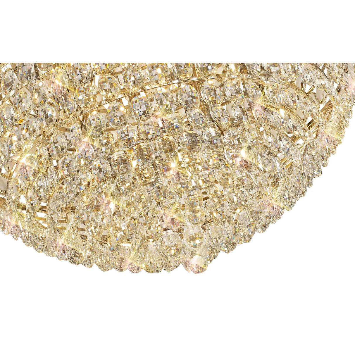 Coniston 6 Light Crystal Flush Ceiling Light - French Gold