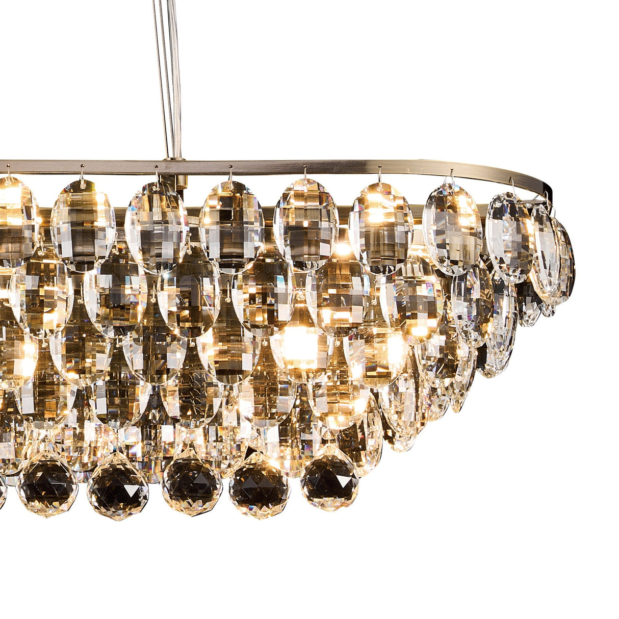 Coniston 8 Light Crystal Linear Suspension Light - Brass