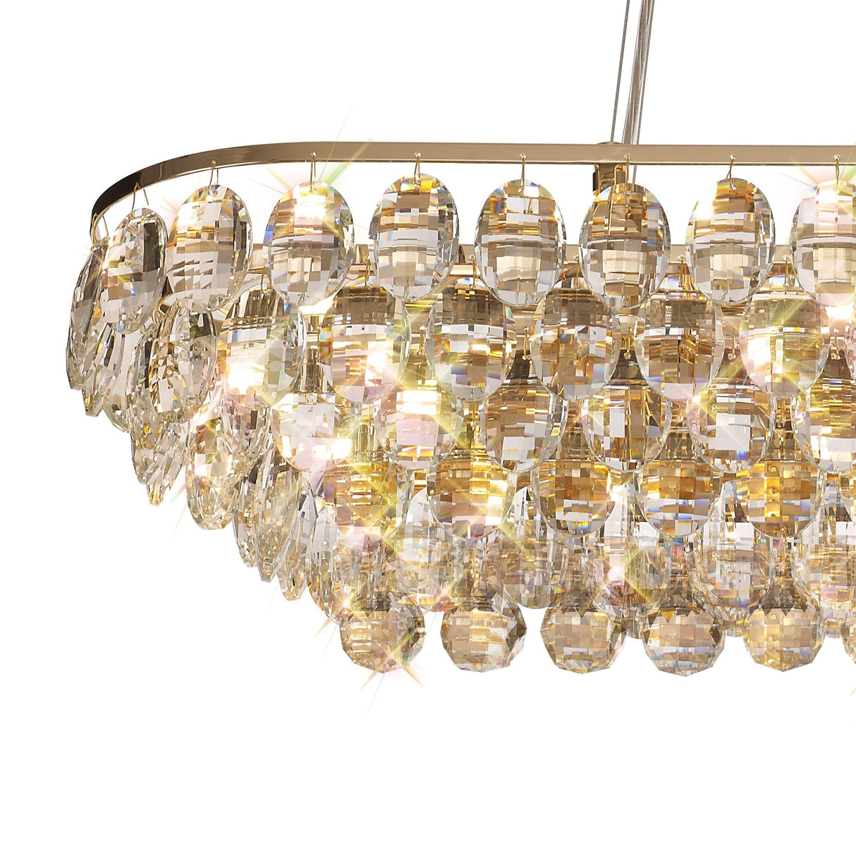 Coniston 8 Light Crystal Linear Suspension Light - Gold