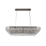Coniston Liear 14 Light Crystal Linear Suspension Light - Antique Brass