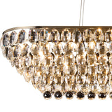 Coniston Liear 14 Light Crystal Linear Suspension Light - Antique Brass