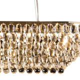 Coniston Liear 14 Light Crystal Linear Suspension Light - Antique Brass