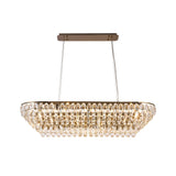 Coniston Liear 14 Light Crystal Linear Suspension Light - Antique Brass