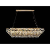 Coniston 14 Light Crystal Linear Suspension Light - French Gold