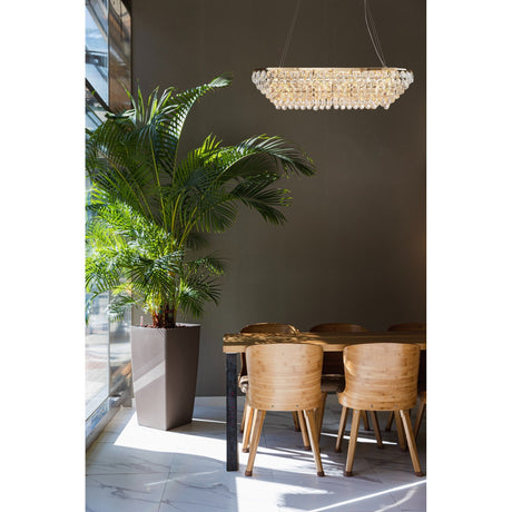Coniston 14 Light Crystal Linear Suspension Light - French Gold