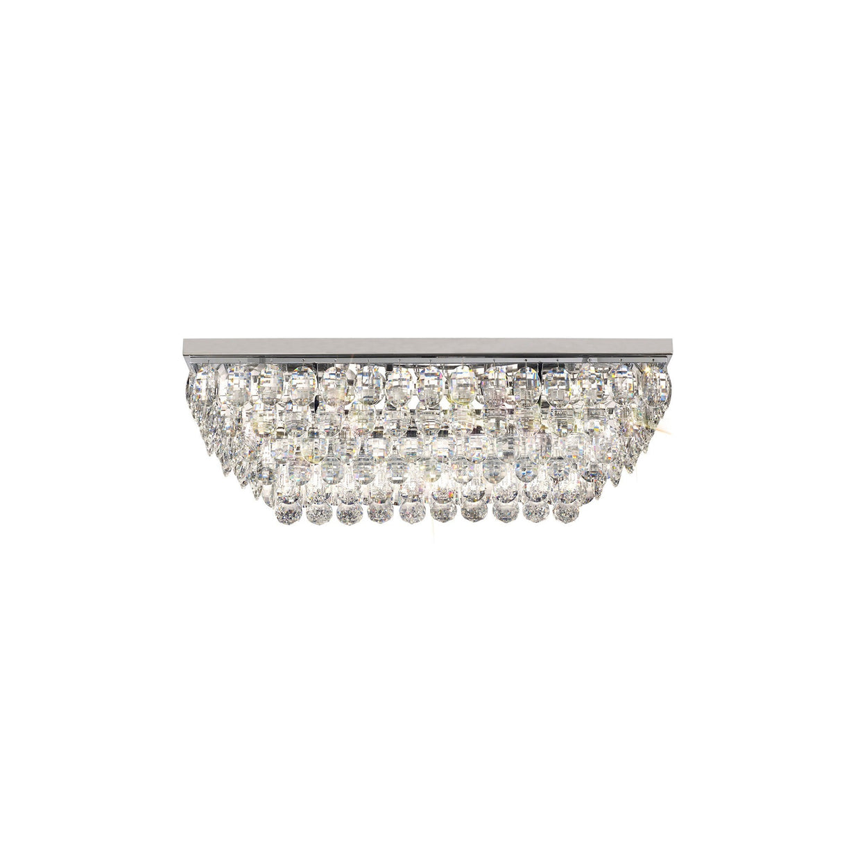 Coniston 11 Light Bar Crystal Flush Ceiling Light - Polished Chrome