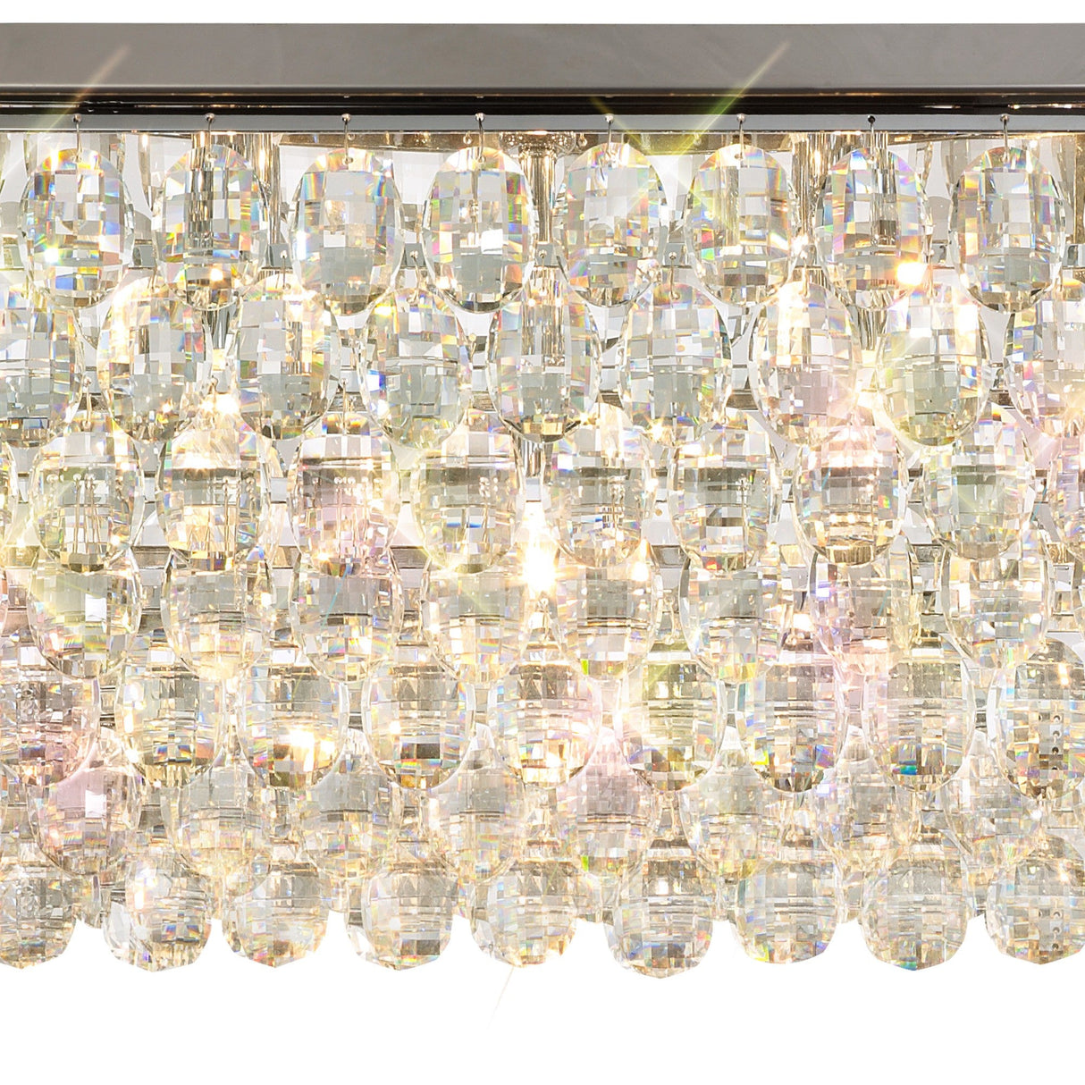 Coniston 5 Light Bar Crystal Flush Ceiling Light - Polished Chrome