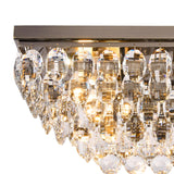 Coniston 11 Light Bar Crystal Flush Ceiling Light - Antique Brass