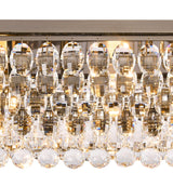 Coniston 11 Light Bar Crystal Flush Ceiling Light - Antique Brass