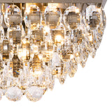 Coniston 11 Light Bar Crystal Flush Ceiling Light - Antique Brass