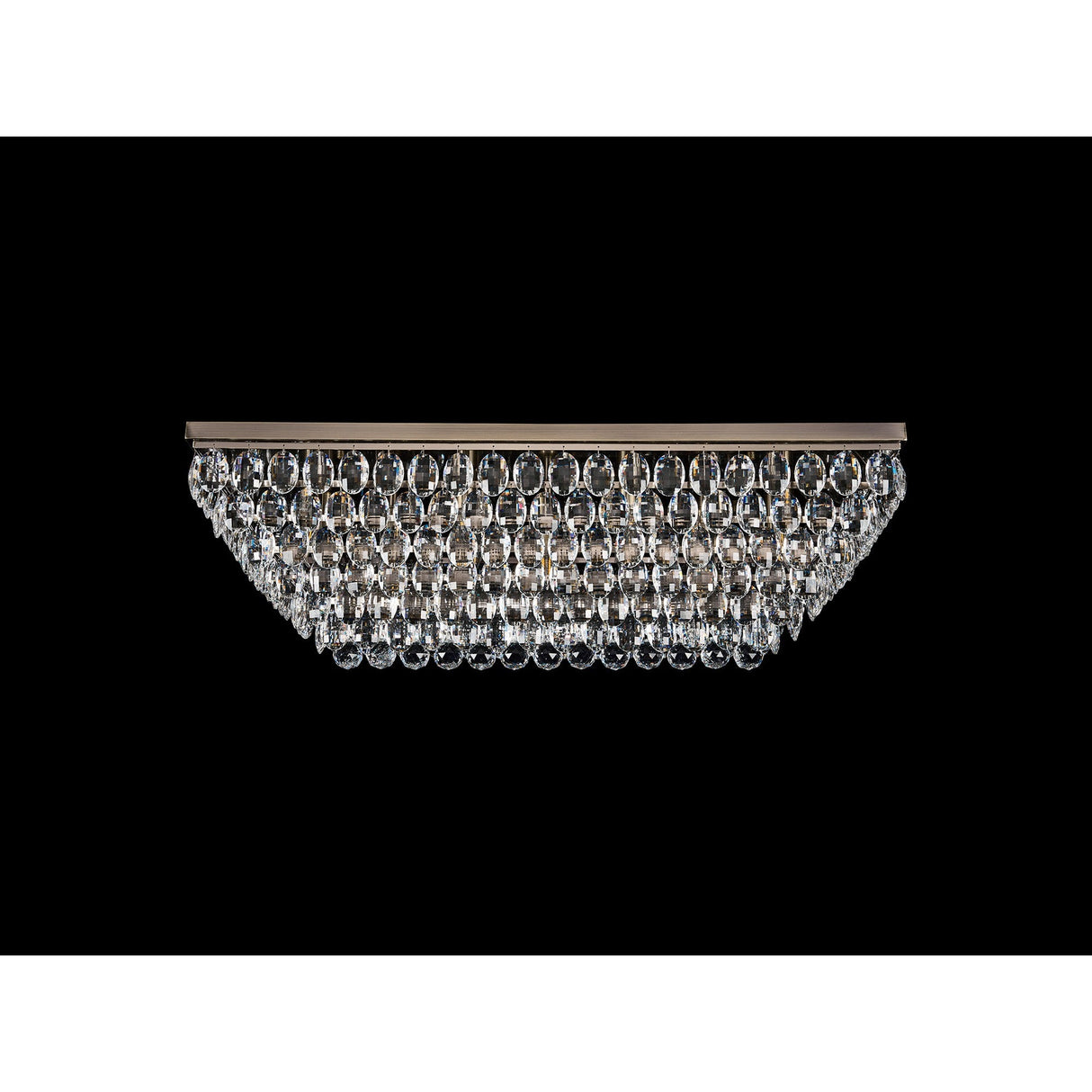 Coniston 5 Light Bar Crystal Flush Ceiling Light - Antique Brass