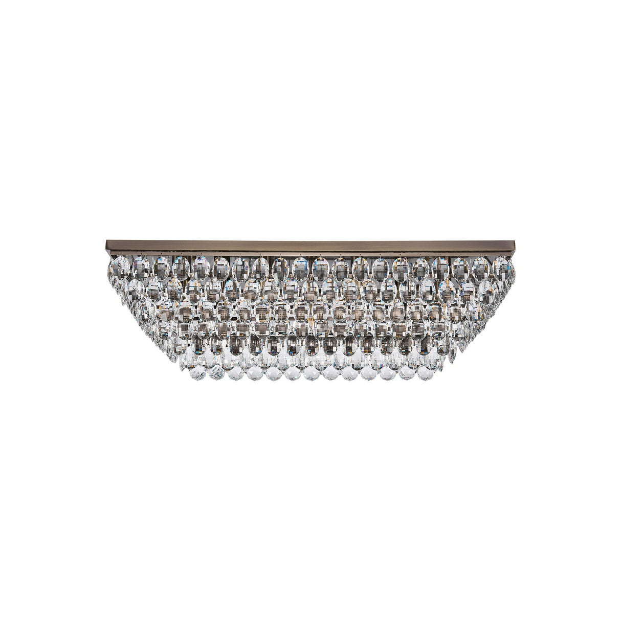 Coniston 5 Light Bar Crystal Flush Ceiling Light - Antique Brass