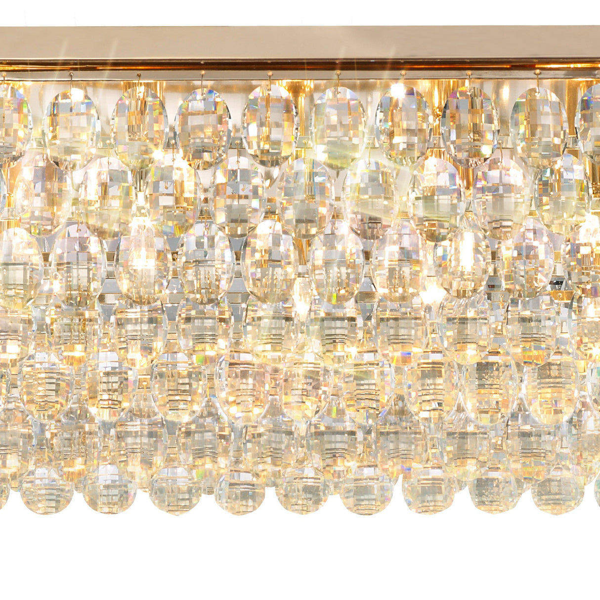 Coniston 5 Light Bar Crystal Flush Ceiling Light - French Gold