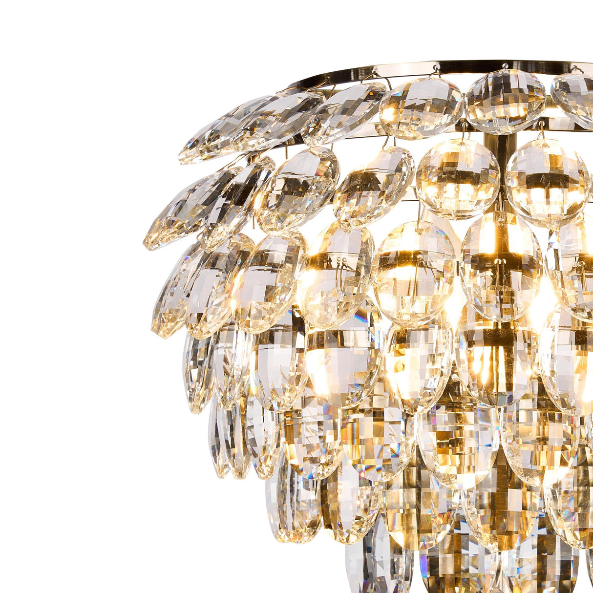 Coniston 2 Light Crystal Wall Light – Antique Brass