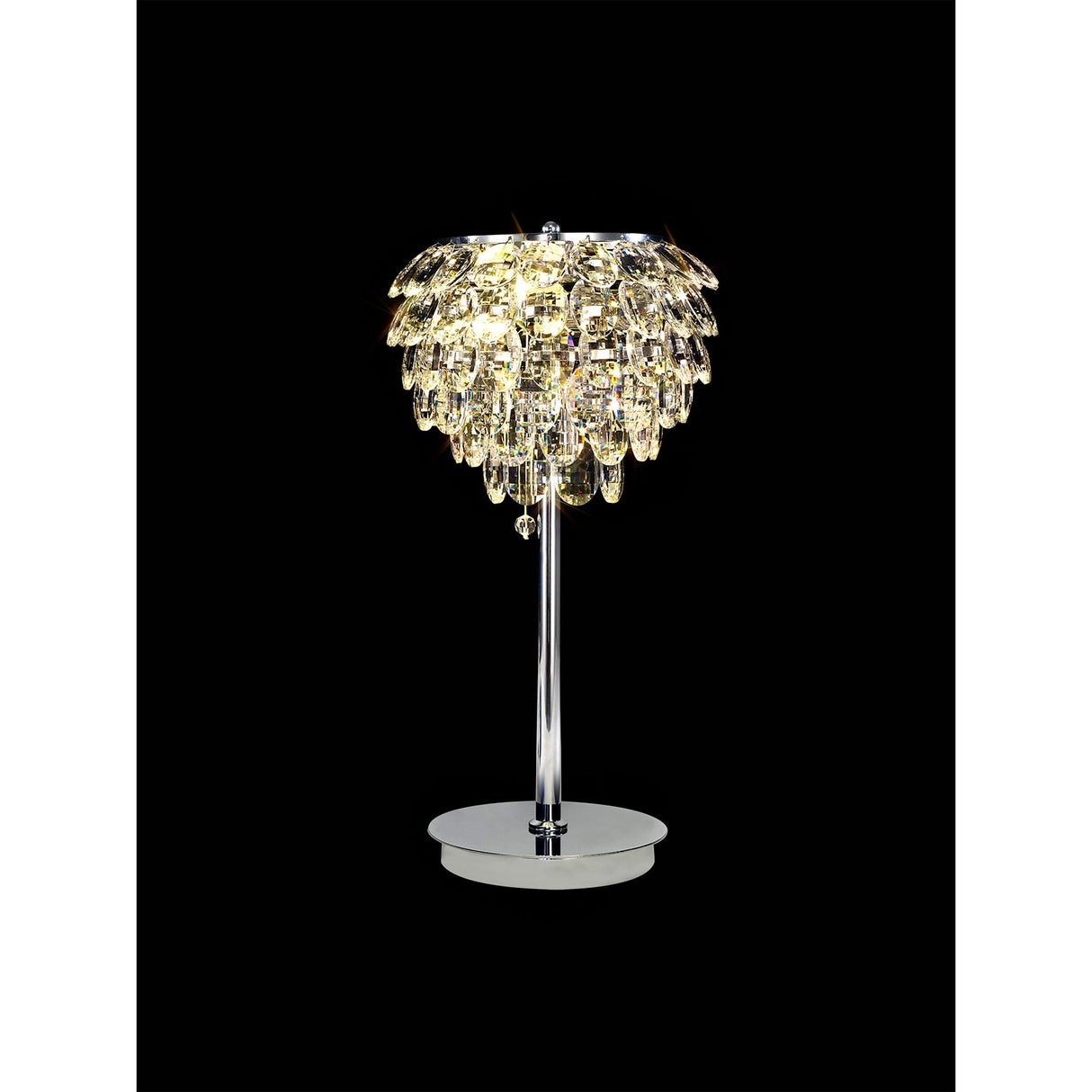 Coniston 2 Light Crystal Table Lamp - Polished Chrome