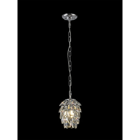 Coniston 17cm 1 Light Crystal Pendant Light - Polished Chrome