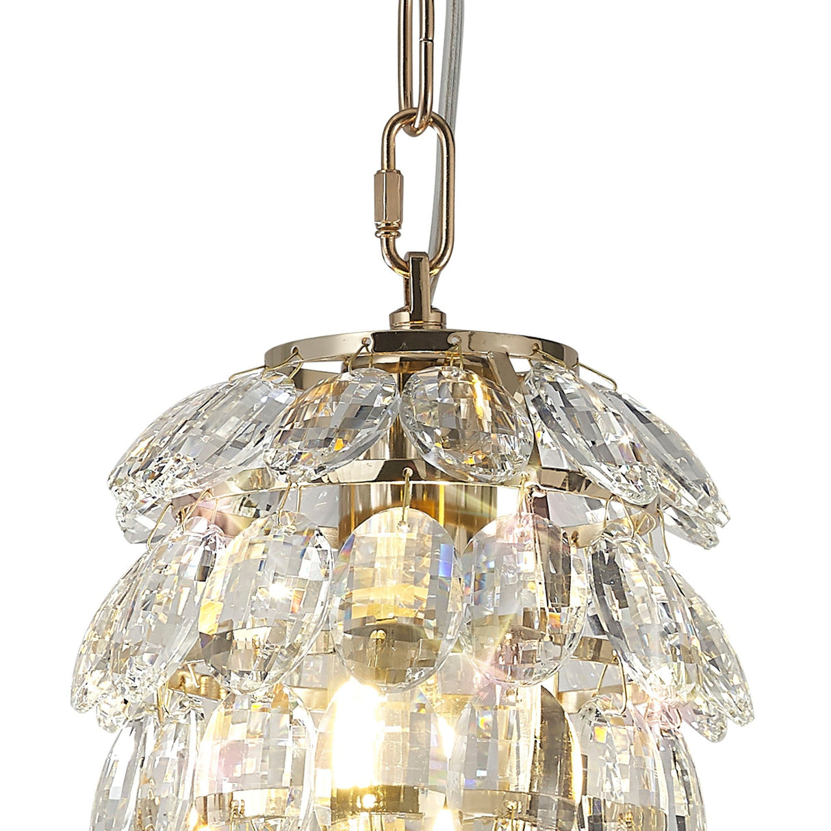 Coniston 17cm 1 Light Crystal Pendant Light - French Gold