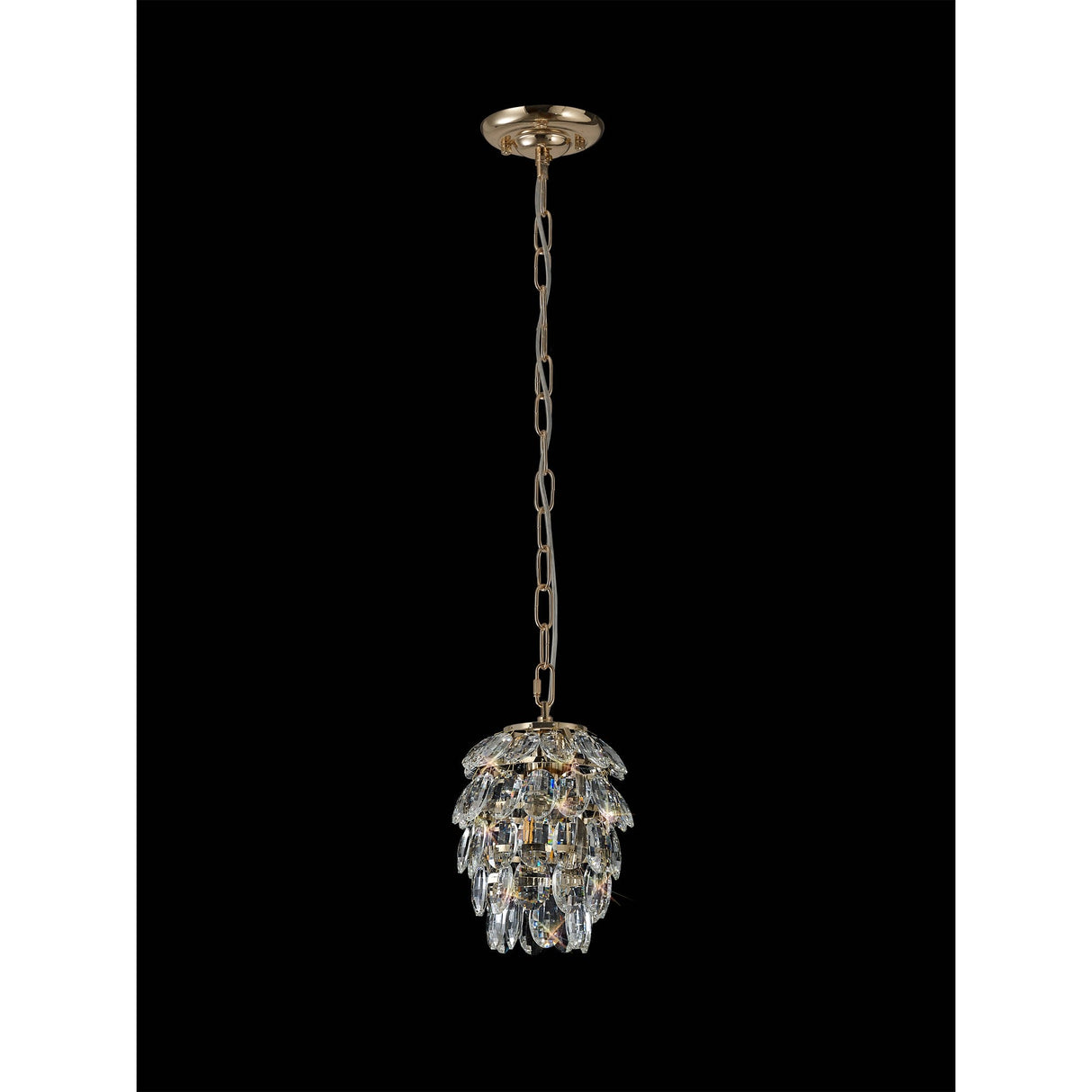 Coniston 17cm 1 Light Crystal Pendant Light - French Gold