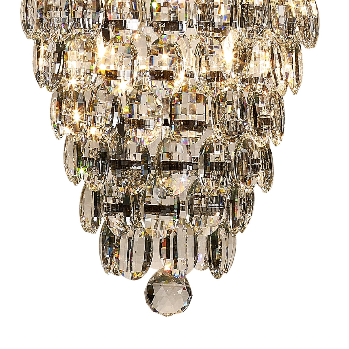 Coniston 60cm Tall Acorn 20 Light Crystal Chandelier - Polished Chrome