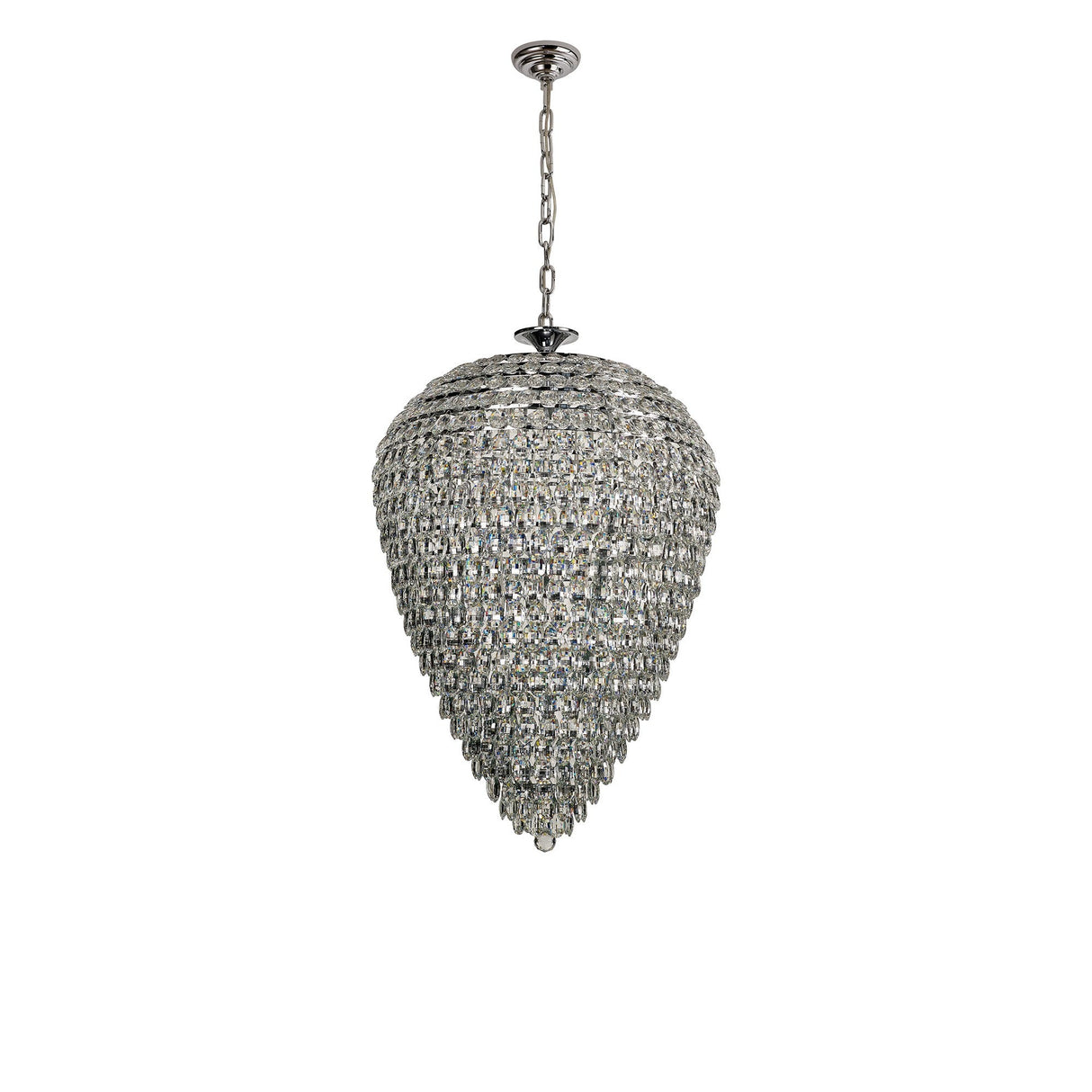 Coniston 80cm Acorn 25 Light Crystal Chandelier - Polished Chrome