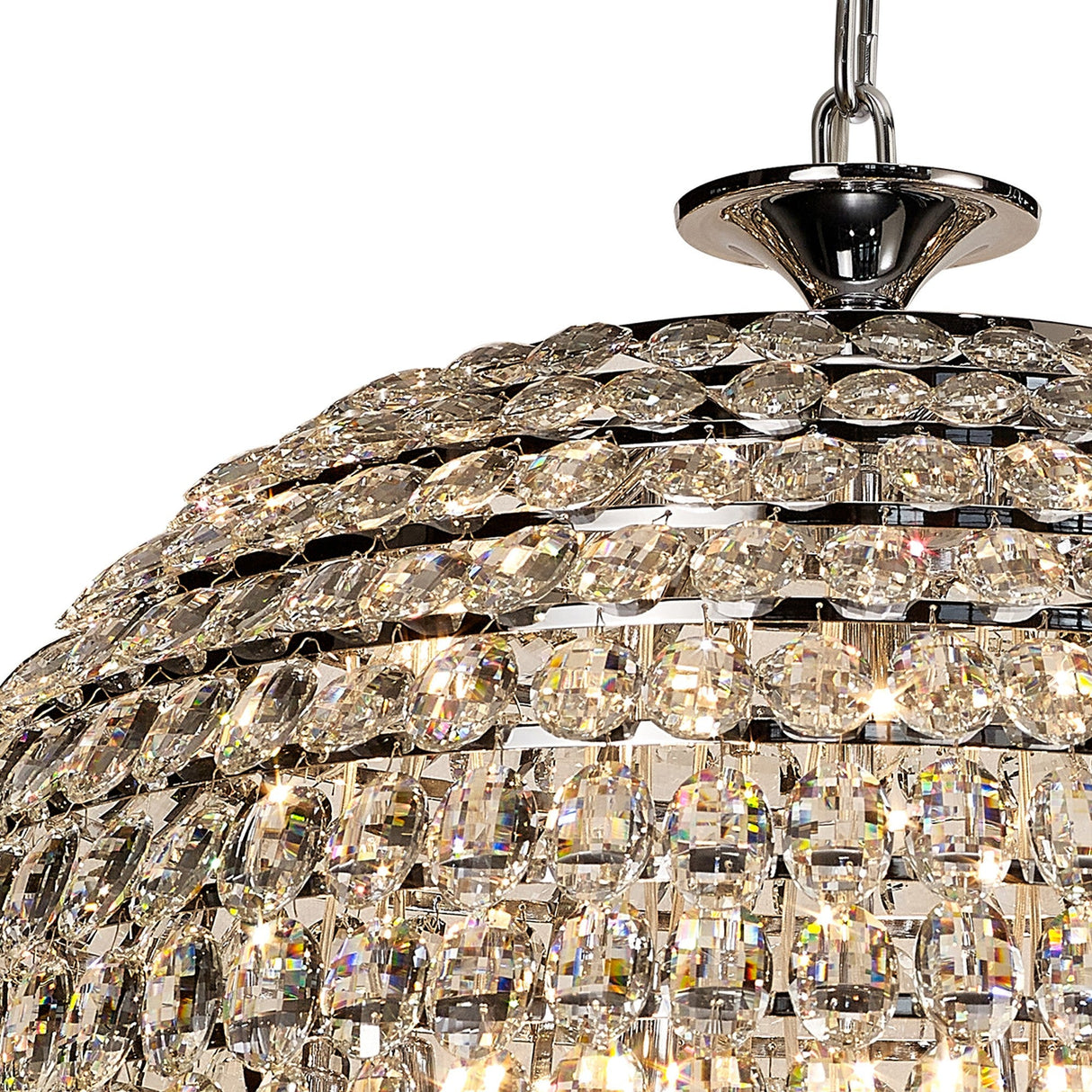 Coniston 80cm Acorn 25 Light Crystal Chandelier - Polished Chrome