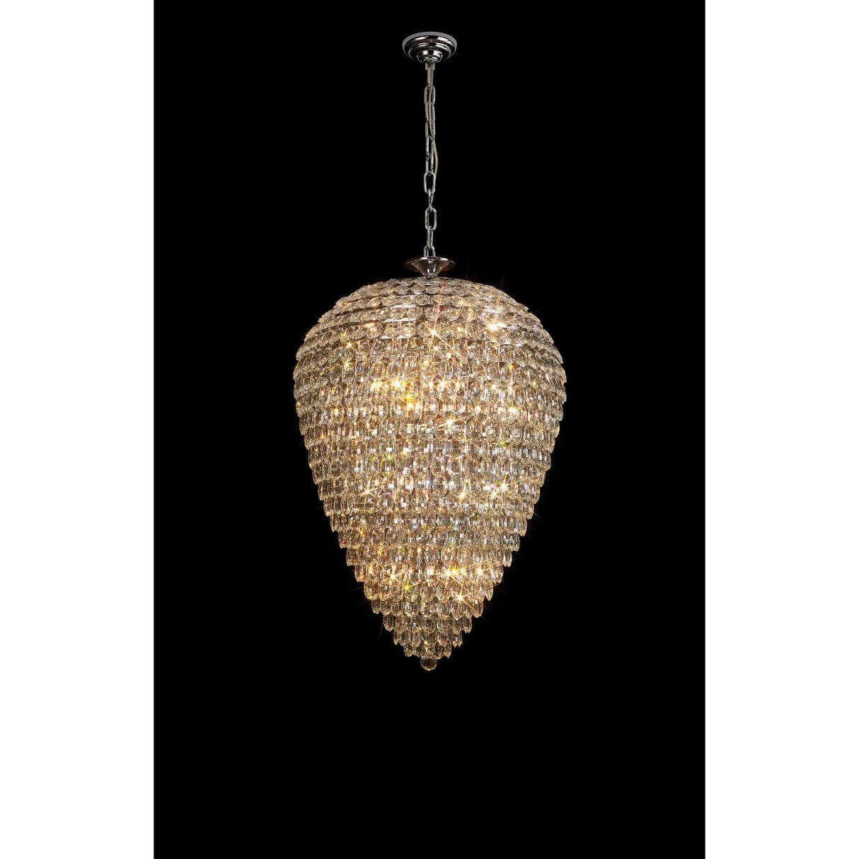 Coniston 80cm Acorn 25 Light Crystal Chandelier - Polished Chrome