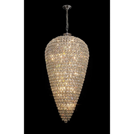 Coniston 80cm Tall Acorn 30 Light Crystal Chandelier - Polished Chrome