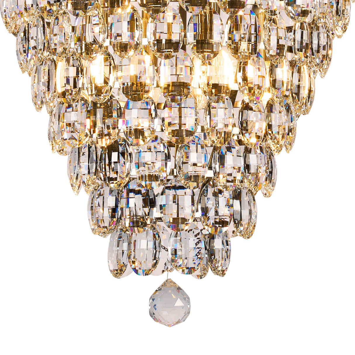 Coniston 60cm Acorn 16 Light Crystal Chandelier - Antique Brass
