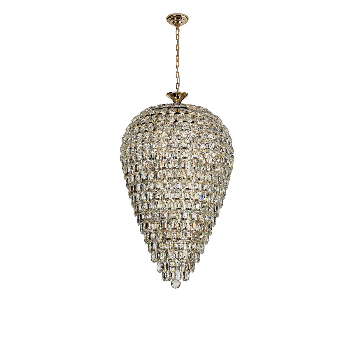 Coniston 60cm Acorn 16 Light Crystal Chandelier - French Gold
