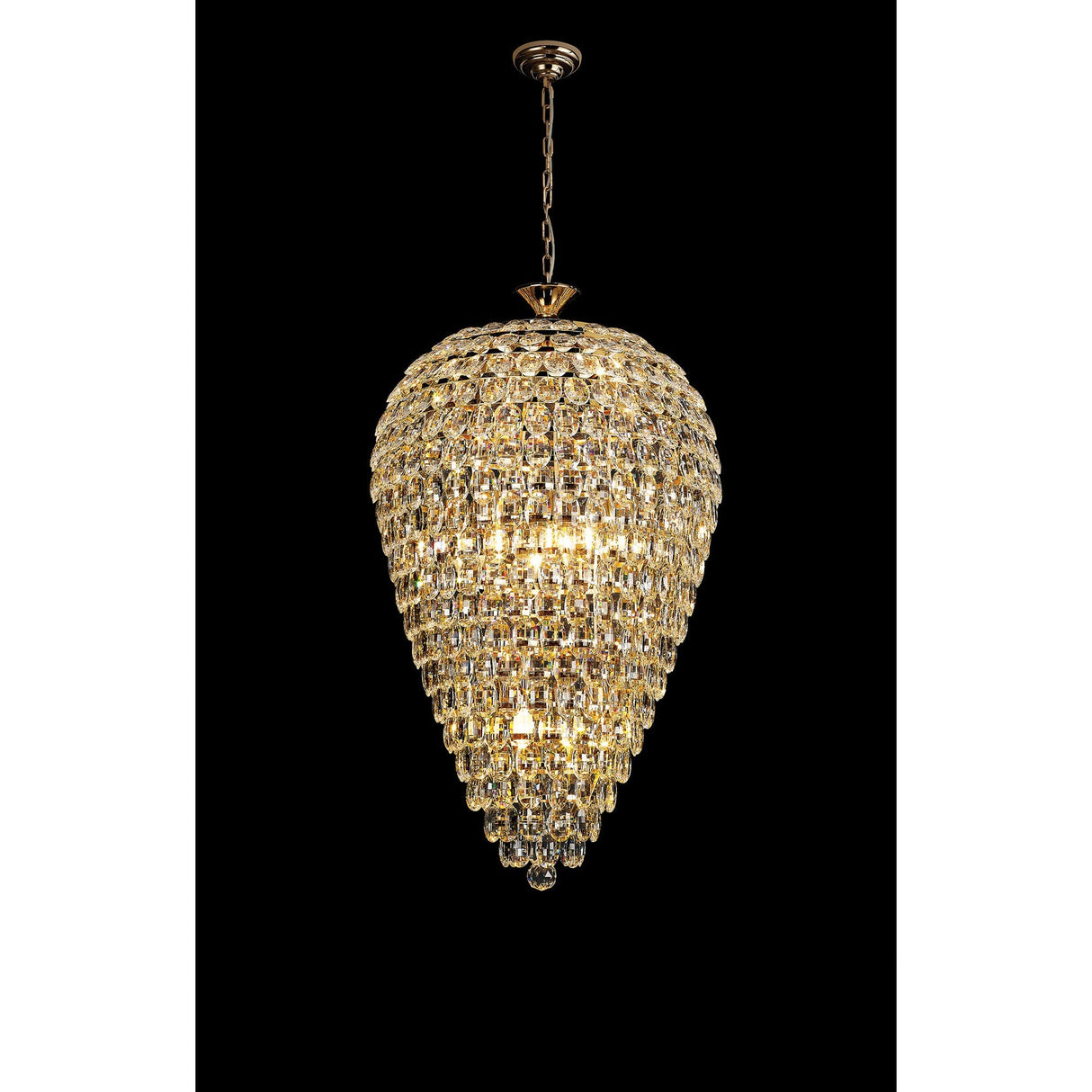 Coniston 60cm Acorn 16 Light Crystal Chandelier - French Gold