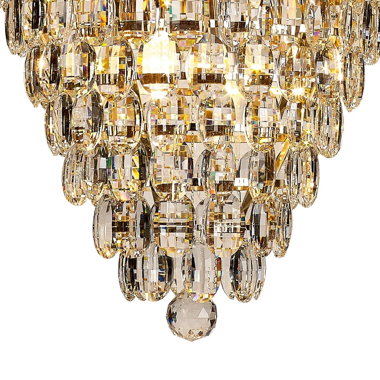 Coniston 60cm Acorn 16 Light Crystal Chandelier - French Gold