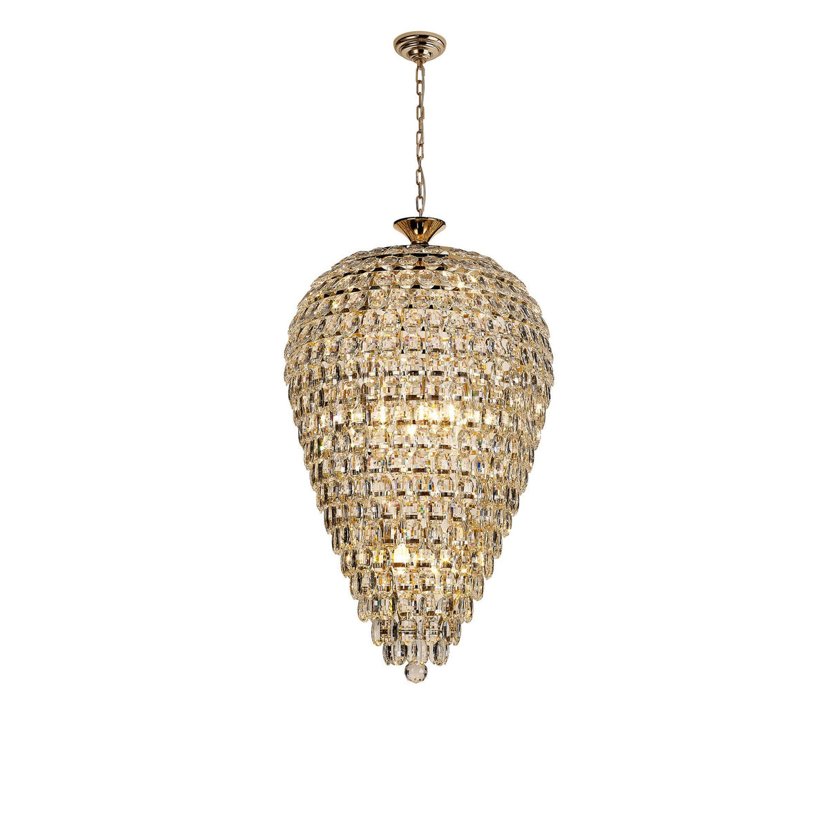 Coniston 60cm Acorn 16 Light Crystal Chandelier - French Gold