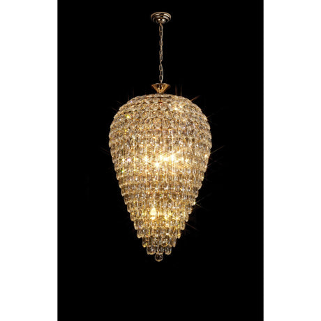 Coniston 60cm Acorn 16 Light Crystal Chandelier - French Gold