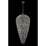 Coniston 60cm Tall Acorn 20 Light Crystal Chandelier - Antique Brass