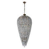 Coniston 60cm Tall Acorn 20 Light Crystal Chandelier - Antique Brass