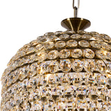 Coniston 60cm Tall Acorn 20 Light Crystal Chandelier - Antique Brass